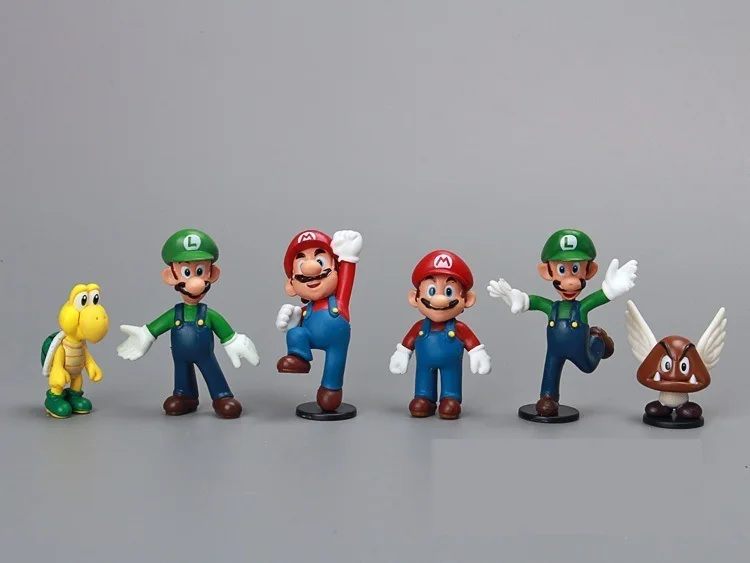 Super Mario Bros PVC Action Figures Doll Toys Mario Yoshi Luigi Peach Princess Koopa Bowser Donkey Kong Model Figure Dolls