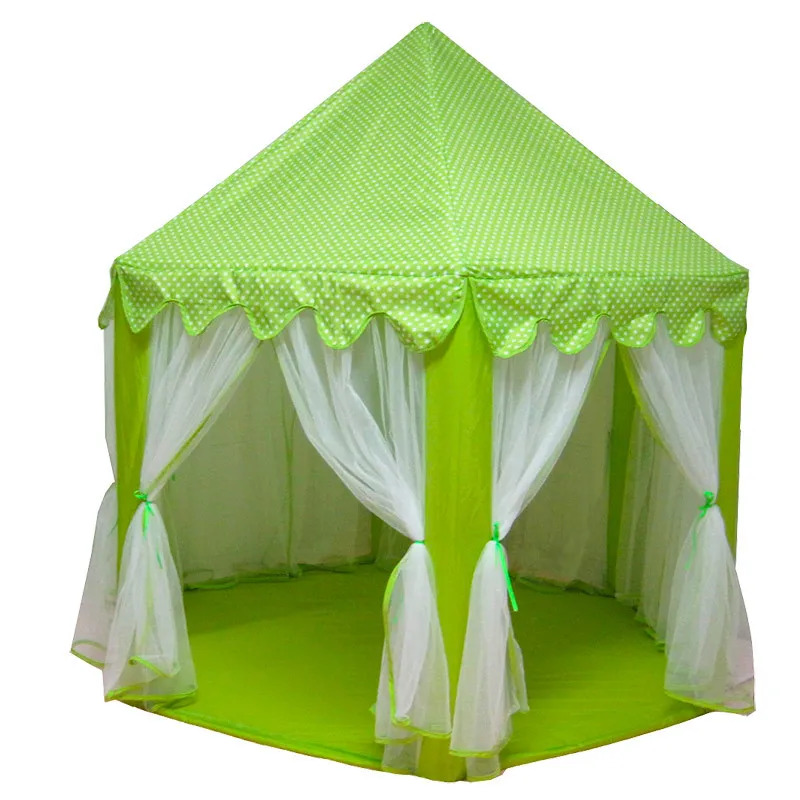 Дети портативный играть на открытом воздухе Анти-москитные шторы садовые игрушки шатер всплывал принцесса девочка домик для игр на открытом воздухе домик-замок - Цвет: Зеленый