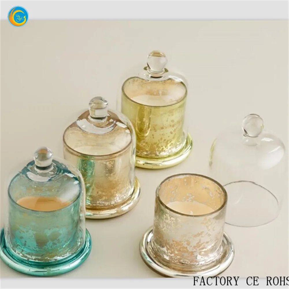 candle jar with dome cover decoration glass domein Candle Holders from
