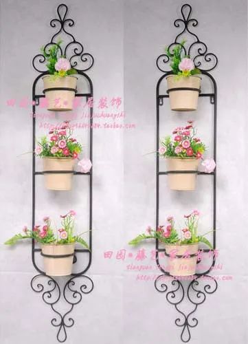 Fashion Rustic Iron Flower Stand Balcony Pot Holder Antique Wall Fashion Rustic Iron Flower Stand Balcony Pot Holder Antique Wall