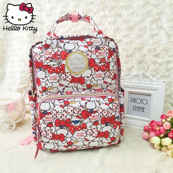 

Hello Kitty Cute Cartoon Bag hellokitty Fashion Women Single Shoulder PU Kawaii Cute Girls Schoolbag Shoulder Plush Backpack