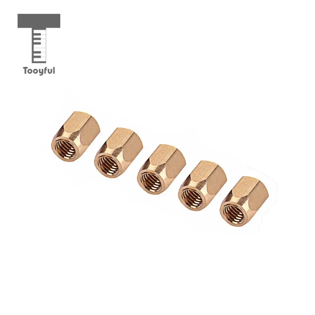 Tooyful 5 Pieces Brass Guitar Truss Rod Nut for Electric Guitar Bass Parts Stringed Instruments Accessories 