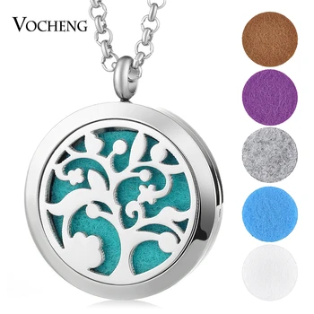 

10pcs/lot 316L Stainless Steel Aromatherapy Diffuser Locket Necklace Tree of Life Pendant Magnetic with Oil Pads VA-265*10