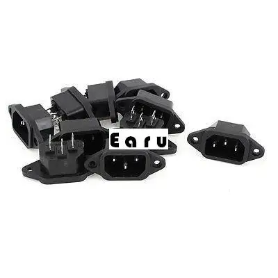 

10 x IEC-320 C14 Female PCB Mount Panel Power Socket Connector AC 250V 10A