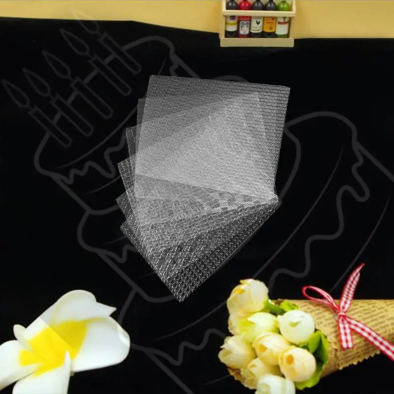 

6pcs/set Plastic Fondant Cake Bakeware Texture Sheet Set Cookie Texture Mat Sugar Craft Decoration Cookie Mold Baking Cake Tools