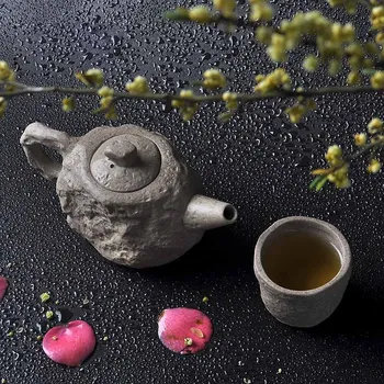 

Handmade imitation stone teaware set,Vintage stoneware tea pot cup porcelain chinese kung fu tea set,puer teapot,wholesale mug