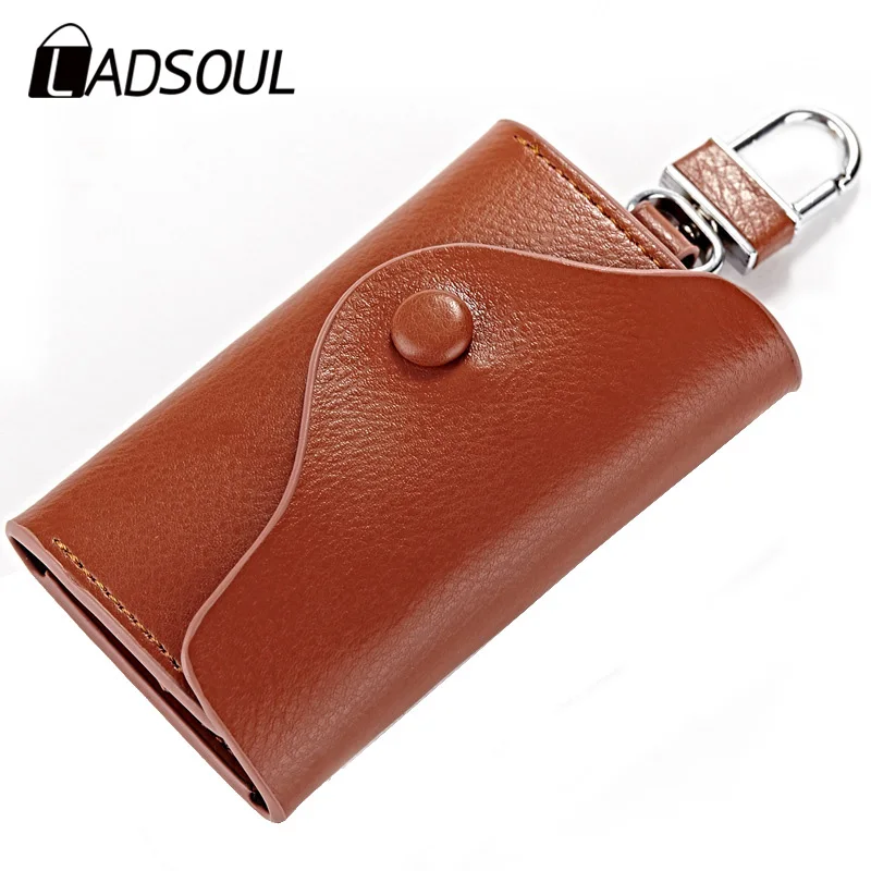 

hot selling split leather Business key holder Unisex key organizer Car Housekeeper Wallet solid Men's Wallet women key bags