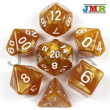 

Dados De Rpg 7Pcs/Set Polyhedral RPG Games Acrylic Dice with Marble Effect D4-D20 Multi Sides Dice Pop for Dungeons & Dragons