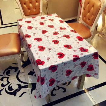 

2018 New PVC Waterproof Table Cloth Love Heart Pattern Table Protector Covers Home Textile Dining Kitchen Decor Crystal Boarding