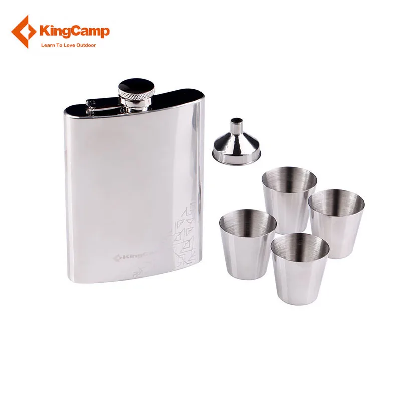 

KingCamp Stainless Steel Alcohol Hip Flask Set 250ml Portable Small Mini Whiskey Flask Drink Mug for Outdoor Camping Travelling
