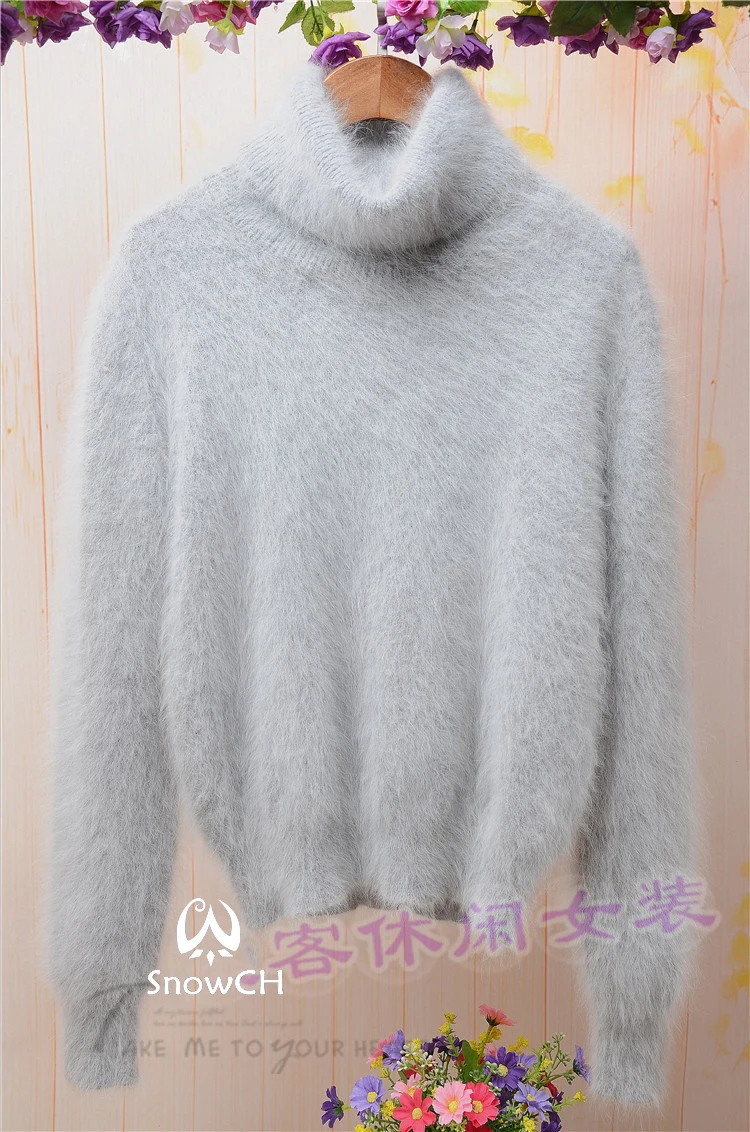 New genuine mink cashmere sweater women 100% pullover with turtleneck jacket free shipping S296 | Женская одежда