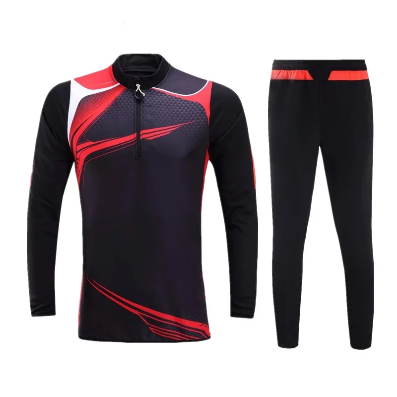 Men's soccer tracksuits 2016 2017 survetement football shirt + pants maillot football training suit Zip Pullover sporting jersey