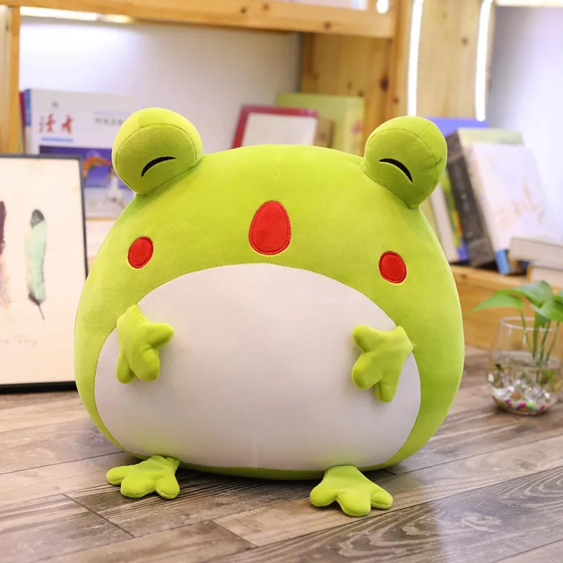 35cm Cute Expression Frog Plush Toy Soft Cartoon Animal Frog Stuffed Doll Sofa Bed Pillow Cushion Household Items Kids Best Gift - Цвет: Frog-4