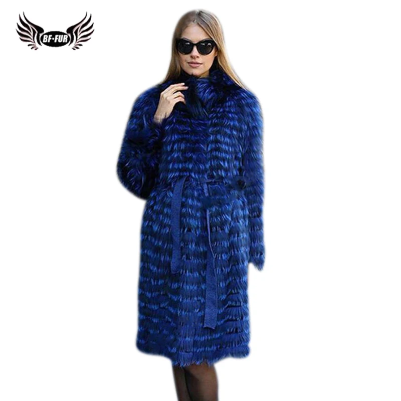 

Women's Winter Real Fox Fur Coat 2018 NEW Ladies Thick Warm Long Female Fur Jacket Silver Fox Fur Coats Russian Winter Coats