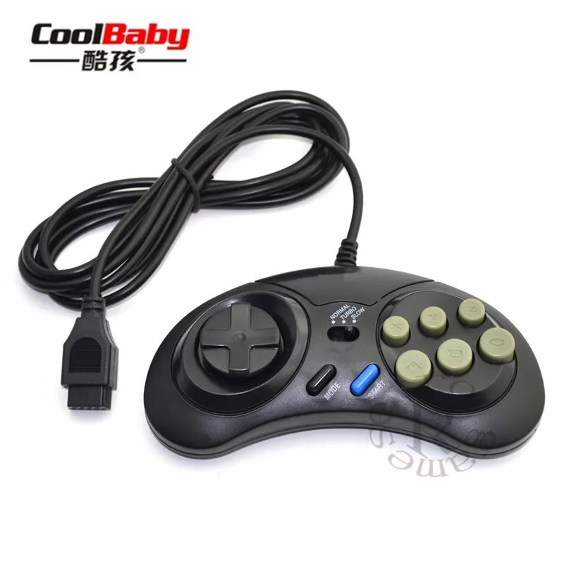 

10pcs 16 bit Classic Wired Game Controller for SEGA Genesis 6 Button Gamepad for SEGA Mega Drive Mode Fast Slow
