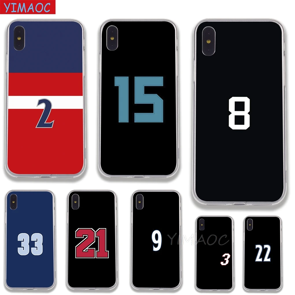 

YIMAOC Basketball number design Soft TPU Silicone Case Cover for iPhone 8 7 6 6S Plus 5 5S SE X XS Max XR Coque Shell Cases