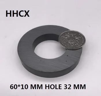 

5pcs/lot Y30 Ring Ferrite Magnet 60*10 mm Hole 32mm Permanent magnet 60mm x 10mm Black Round Speaker magnet 60X10
