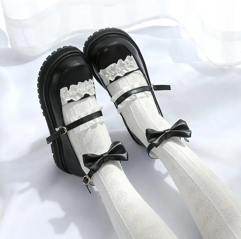 

Women 2019 Girl Shoes bow Lolita shoes leather shoes Lovely Japanese Student Soft Girls Board Shoes tbx117
