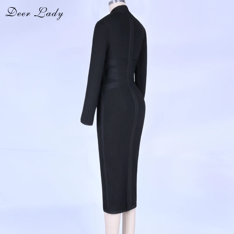 Женское Бандажное платье с длинным рукавом и оленем, Новое поступление ...