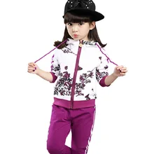 Nouvelles Filles Ensembles Printemps Automne Bébé Filles Vêtements Veste Floral Sport Hoodies + Pantalon 2 Pcs Ensembles Costume Enfants Filles vêtements Ensembles