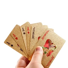 Золотые игральные карты игры ПВХ водонепроницаемый пластиковый покер набор 54 шт покер классический матовый Покер игры