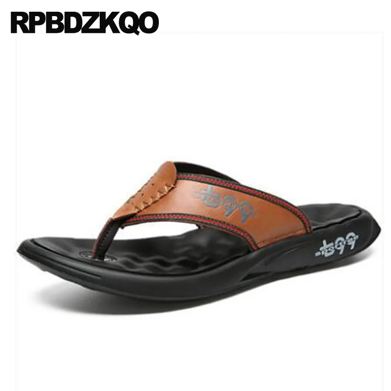 

Luxury Slides Flip Flop Native Genuine Leather Brown Sport Sneakers Designer Shoes Men High Quality Slippers Summer Sandals