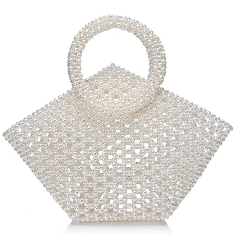 

New Pearl Bag Female Messenger Woven Bag Net Red Ins Handmade Bag Wild Handbag