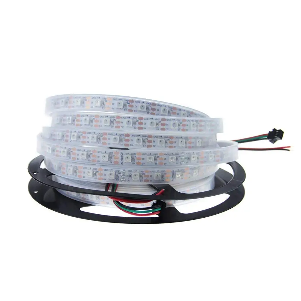 WS2812B Светодиодная лента 5050 RGB Водонепроницаемая ledstrip ws2812 5M программируемая мечта