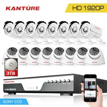 KANTURE 3MP 1920P SONY322 AHD система безопасности камеры H.265 16CH 1080P HDMI DVR CCTV комплект видеонаблюдения AHD камера система