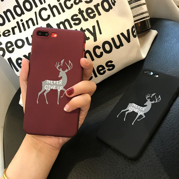 Милый чехол для iPhone X XR XS Max 6 S 7 8 Plus с милым оленем английским буквенным принтом