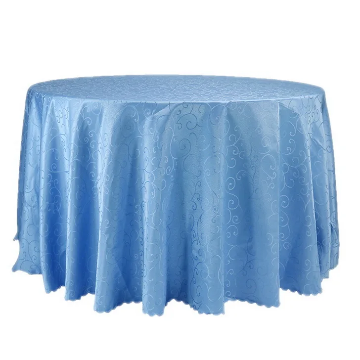 Высокое качество Дамасская жаккардовая Круглая Скатерть для свадьбы Вечерние украшения полиэстер жаккард скатерти полотенца покрывала - Цвет: Sky blue