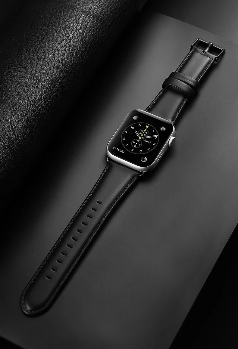 DUX DUCIS ремешок из натуральной кожи для Apple Watch Series 4 3 2 1 настоящий кожаный ремень пряжка для Apple Watch 4 44 40 42 38 мм