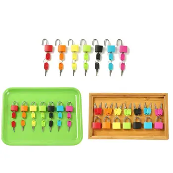 

Teaching Aids Color Small Lock Learning Unlocking Game Early Childhood Education Montessori Key Lock Sensory Toy In Stock