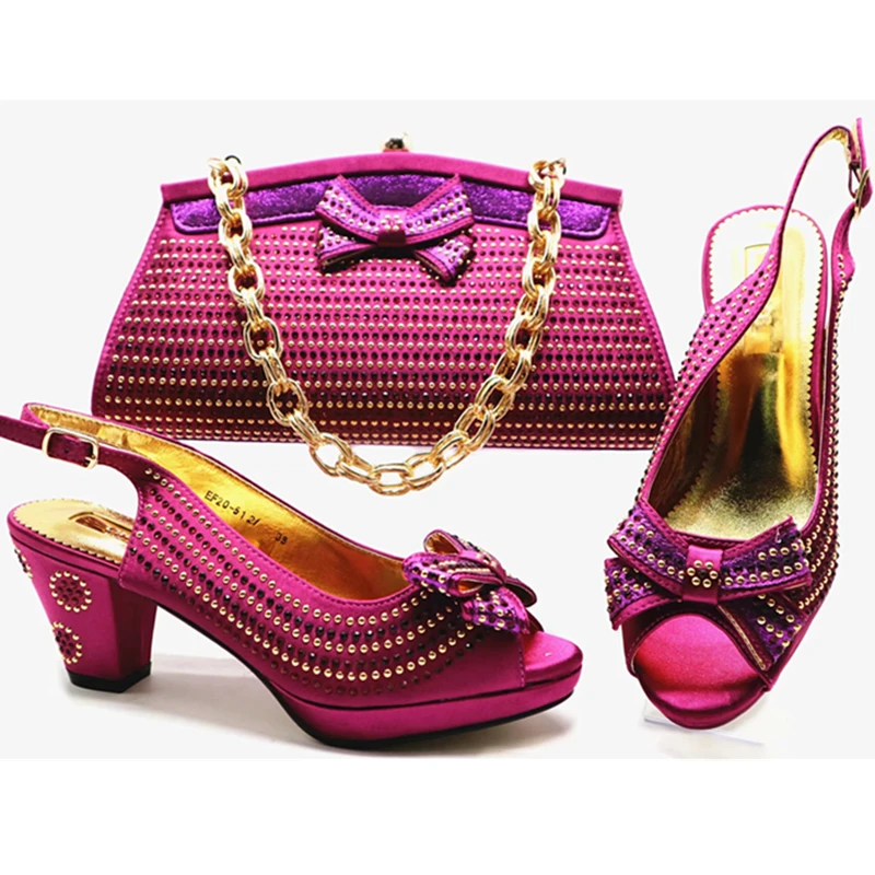 Wedding Shoes and Bag Sets Italian Designer Shoes and Bags Matching Set Women Italian African