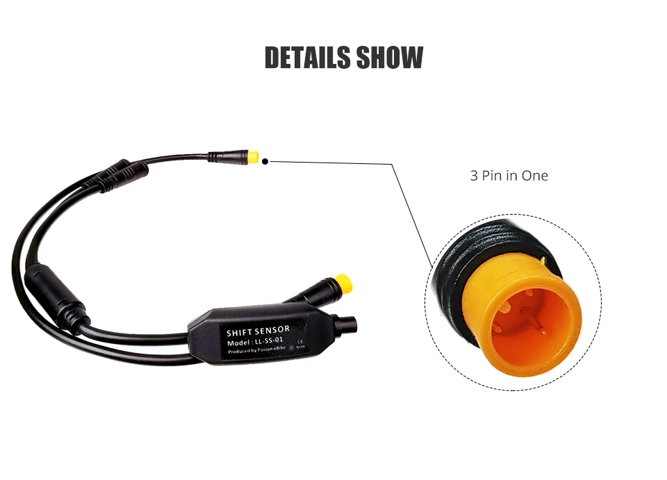Excellent Mid Motor Gear Sensor for BAFANG BBS01 BBS02 BBSHD 3 Pin in One Connector 24CM Shift Sensor with Y Cable for BAFANG Gear Sensor 7