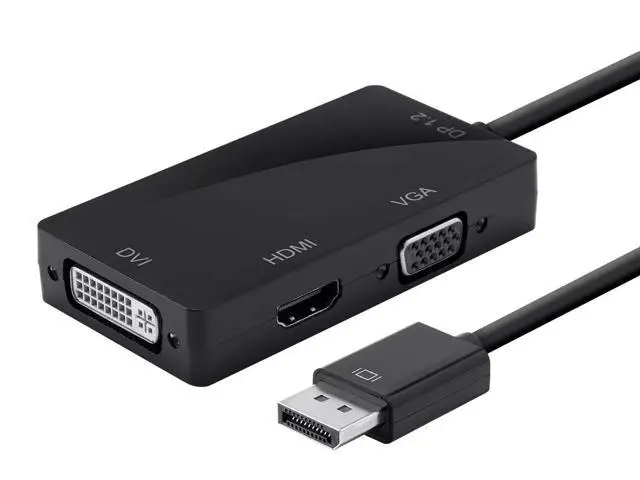 

3 in 1 Display Port DP Male to HDMI DVI VGA Female Adapter For PC Laptop