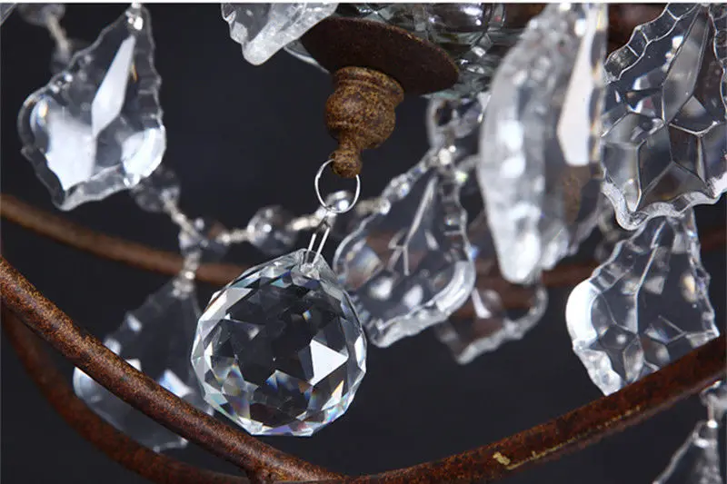 Прозрачная Хрустальная люстра foucrenault's Orb K9 деревенская железная Подвесная