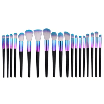 

Premiuim Professional Makeup Brush Set Dazzle Blue Purple Rainbow Hair Blush Foundation Contour Powder Eyeshadow Cosmetics Brush