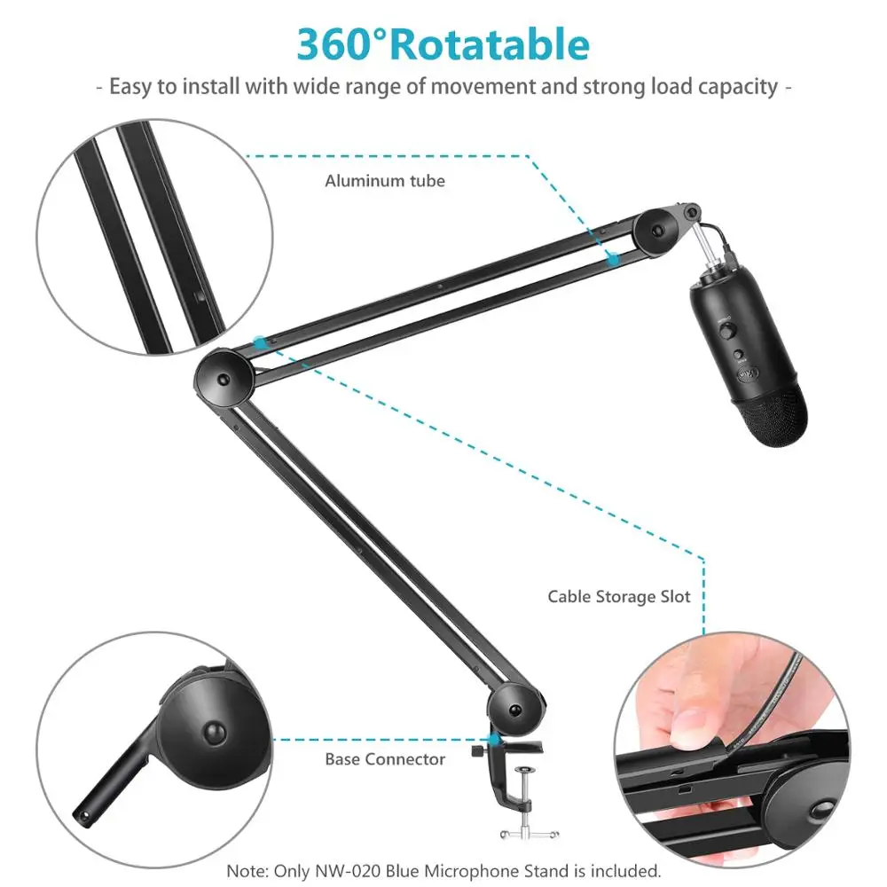  Neewer Upgraded Large Sturdier Microphone Stand Compatible with Blue Yeti Snowball Blue Yeti Nano A