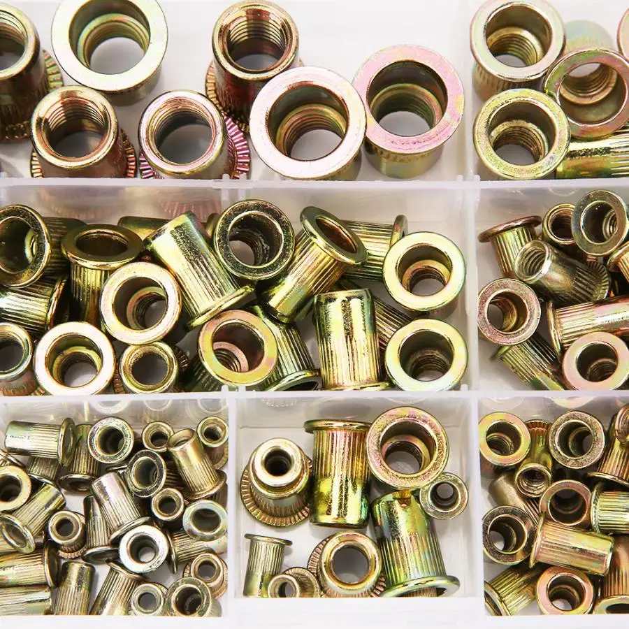 M3/M4/M5/M6/M8/M10 180 шт. набор заклепок оцинкованная углеродистая сталь плоская головка