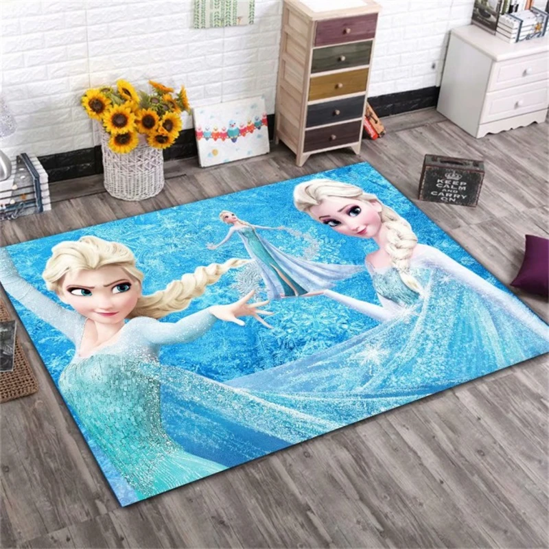 Disney Frozen Princess Elsa Anna Play Mat Rug Children Anti Slip Washable Carpet