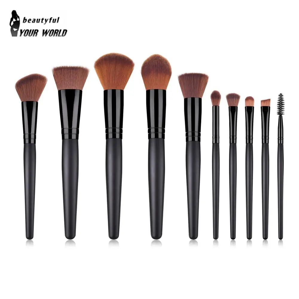 

10pcs Makeup Brushes set professional Foundation Blusher Eyeshadow Lips Make up Brush Cosmetic Set Kit pincel maquiagem