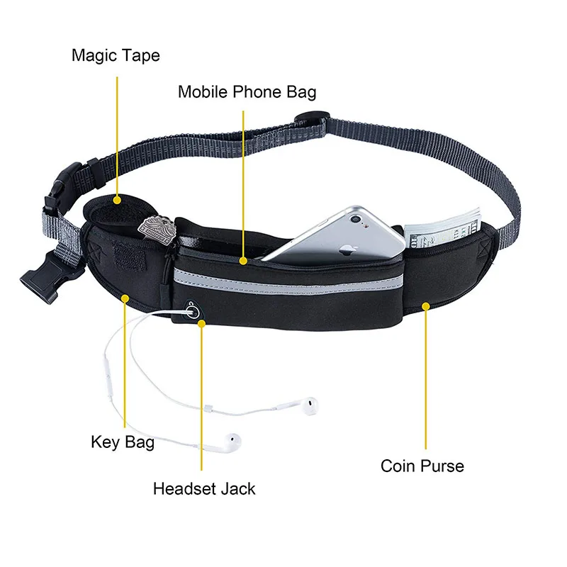 Adjustable Hands Free Dog Leash Waterproof Sport Running Pocket Waist Bag Retractable Walking Belt Jogging Pet Lead Belts (5)