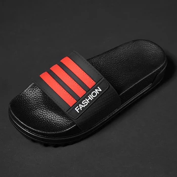 

New Cool Thick Soled Men Bathroom Slippers Soft Bottom Outdoor Beach Male Slippers Fashion Summer Red Blue Men Flats Slippers