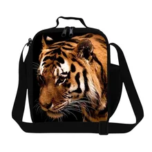 Прохладный Тигр обед мешок для мальчиков, животных печати Малый работы контейнер для ланча для мужчин, детей crossbody контейнер для ланча сумочки для девочек школьные