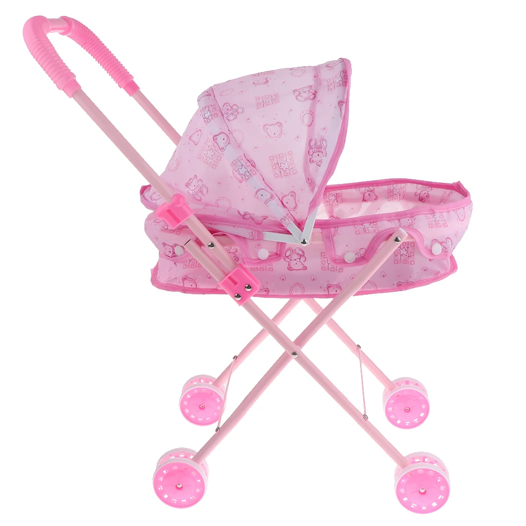 Kids Baby Outdoor Foldable Baby Push Cart Pushchair Stroller Pretend Play Toys Role Playing Game Activity Pretend Play Toys