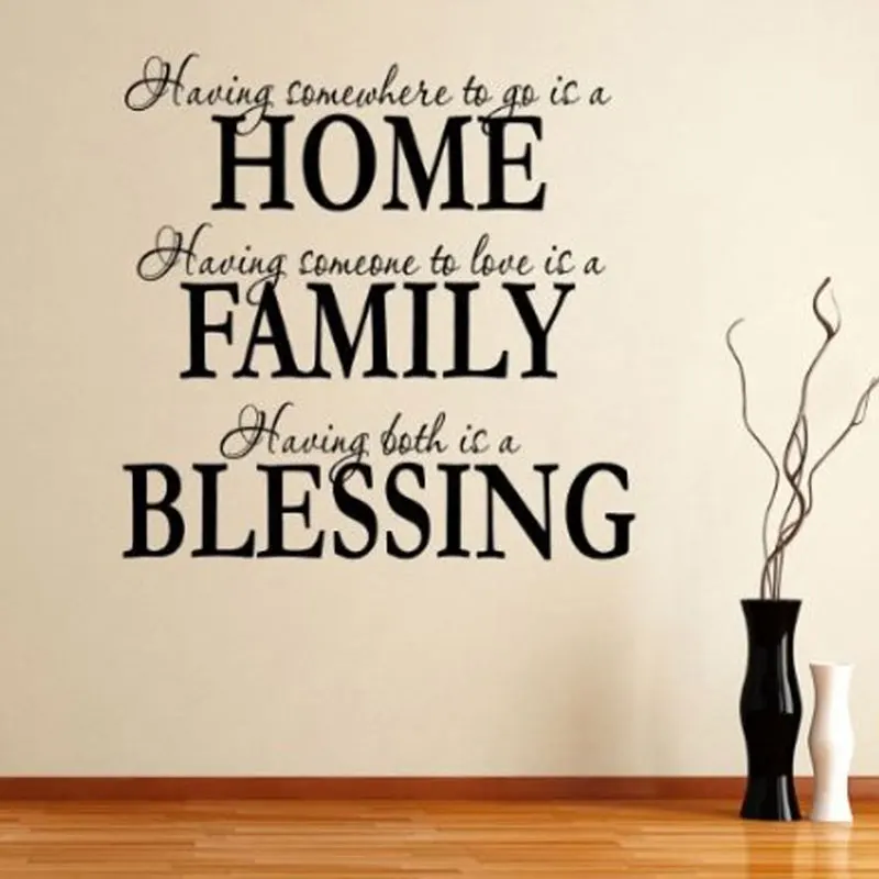 

Free shipping alphabet letter stickers Home Family Blessing Quote Removable Art Mural Home Decor Vinyl Wall Sticker