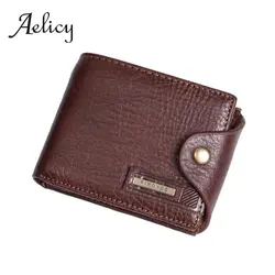 Aelicy бренд Для мужчин двойные небольшой кошелек на застежке из искусственной кожи мужской простой Повседневное ID для кредитной карты