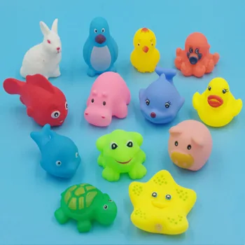 

13Pcs Lovely Mixed Animals Rubber Float Squeeze Sound Squeaky Bathing Toy for Baby