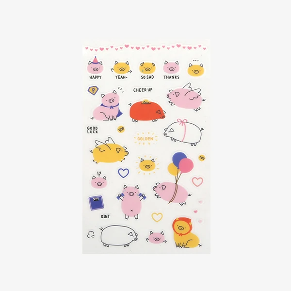 

Korean cartoon pig paper sticker diary partner decoration sticker 9*18.5cm